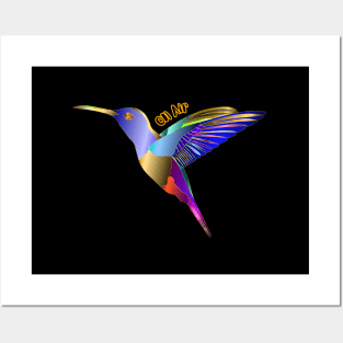 On Air Colorful Flying Bird Py Posters and Art